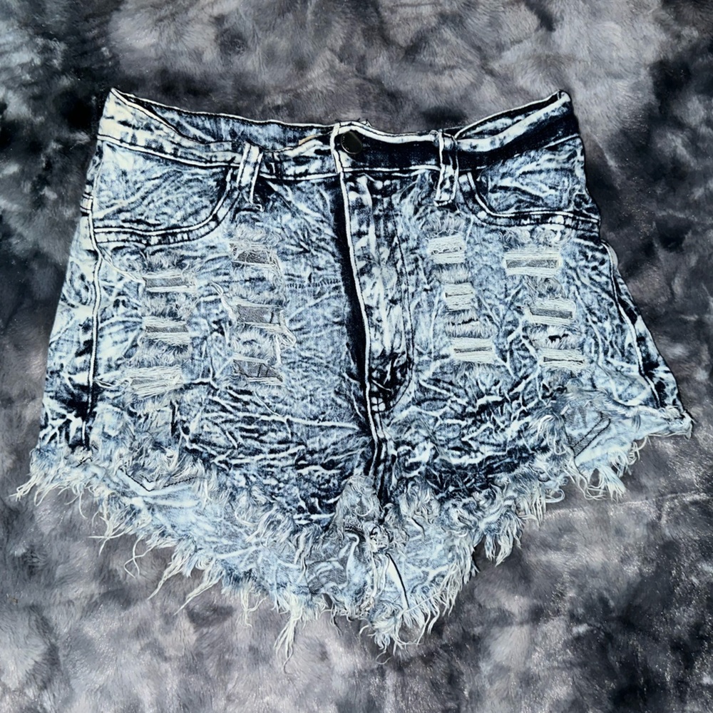 Aphrodite Distressed/Bleached Denim Shorts